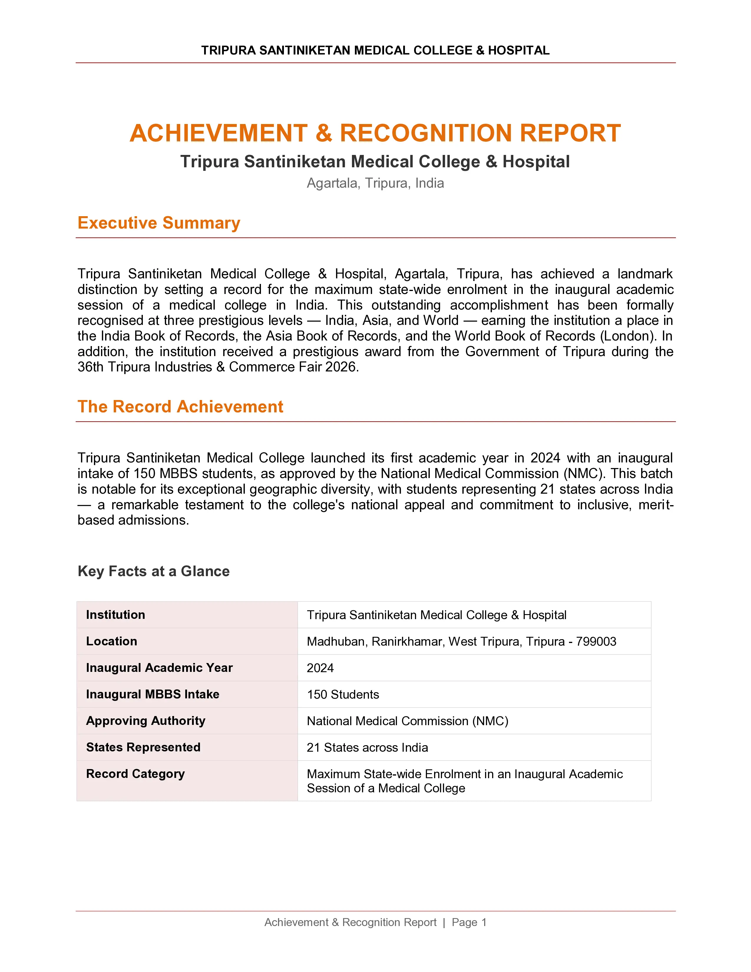 Achievement Report 1